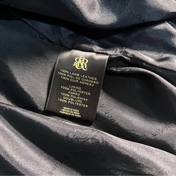 ❌❌SOLD❌❌Rock & Republic Cropped Purple Leather Studded Bomber Jacket, Size small - Picture 12 of 16